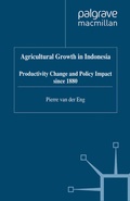 Cover: Agricultural Growth in Indonesia - Palgrave Macmillan
