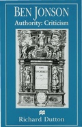 Cover: Ben Jonson: Authority: Criticism - Palgrave Macmillan