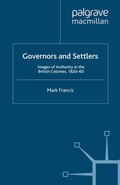 Cover: Governors and Settlers - Palgrave Macmillan