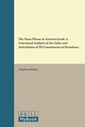 Cover: The Noun Phrase in Ancient Greek - Brill