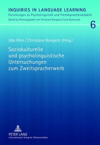 Abbildung von: Soziokulturelle und psycholinguistische Untersuchungen zum Zweitspracherwerb - Peter Lang Verlag