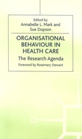 Cover: Organisational Behaviour in Health Care - Palgrave Macmillan