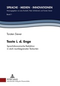 Cover: Texte i. d. Enge - Peter Lang Verlag