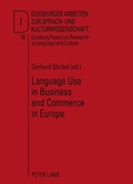 Cover: Language Use in Business and Commerce in Europe - Peter Lang Verlag