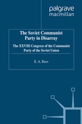 Cover: The Soviet Communist Party in Disarray - Palgrave Macmillan