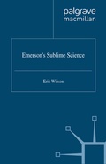 Cover: Emerson's Sublime Science - Palgrave Macmillan