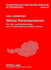 Abbildung von: Wiener Personennamen - Peter Lang Verlag