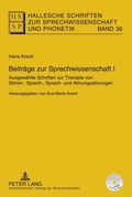 Cover: Beitr&auml;ge zur Sprechwissenschaft I - Peter Lang Verlag