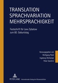 Cover: Translation - Sprachvariation - Mehrsprachigkeit - Peter Lang Verlag