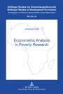 Cover: Econometric Analysis in Poverty Research - Peter Lang Verlag