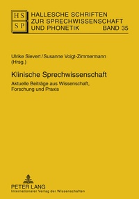 Abbildung von: Klinische Sprechwissenschaft - Peter Lang Verlag