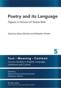 Cover: Poetry and its Language - Peter Lang Verlag