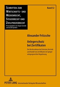 Abbildung von: Anlegerschutz bei Zertifikaten - Peter Lang Verlag