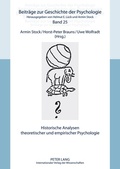 Cover: Historische Analysen theoretischer und empirischer Psychologie - Peter Lang Verlag