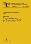 Cover: Aktuelle Forschungsthemen der Sprechwissenschaft 2 - Peter Lang Verlag