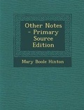 Cover: Other Notes - Nabu Press