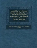 Cover: Liquidity Preference Under Uncertainty - Nabu Press