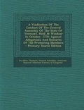 Cover: A Vindication of the Conduct of the General Assembly of the State of Vermont, Held at Windsor in October, 1778 - Nabu Press