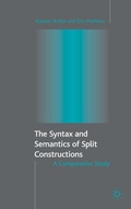 Cover: The Syntax and Semantics of Split Constructions - Palgrave Macmillan