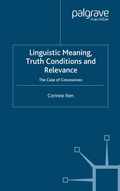 Cover: Linguistic Meaning, Truth Conditions and Relevance - Palgrave Macmillan