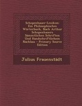 Cover: Schopenhauer-Lexikon - Nabu Press