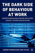 Cover: The Dark Side of Behaviour at Work - Palgrave Macmillan