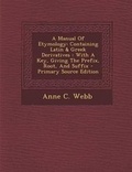 Cover: A Manual of Etymology - Nabu Press