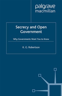 Enlarge image Cover: Secrecy and Open Government - Palgrave Macmillan