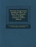 Cover: Kritisch Exegetisches Handbuch Uber Den Brief Des Jacobus, Vierte Auflage - Nabu Press