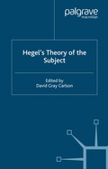 Cover: Hegel's Theory of the Subject - Palgrave Macmillan