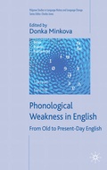 Cover: Phonological Weakness in English - Palgrave Macmillan
