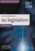 Cover: Core Statutes on EU 2007-08 - Palgrave Macmillan