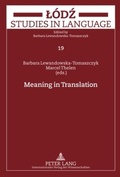 Cover: Meaning in Translation - Peter Lang Verlag