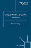 Cover: Critique of Entrepreneurship - Palgrave Macmillan