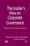 Cover: The Insider's View on Corporate Governance - Palgrave Macmillan