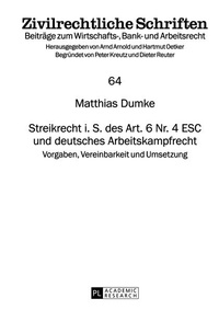 Abbildung von: Streikrecht i. S. des Art. 6 Nr. 4 ESC und deutsches Arbeitskampfrecht - Peter Lang Verlag