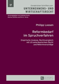 Abbildung von: Reformbedarf im Spruchverfahren - Peter Lang Verlag