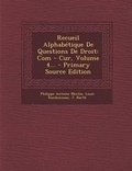 Cover: Recueil Alphabetique De Questions De Droit - Nabu Press