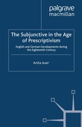 Cover: The Subjunctive in the Age of Prescriptivism - Palgrave Macmillan