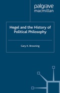 Cover: Hegel and the History of Political Philosophy - Palgrave Macmillan