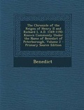 Cover: The Chronicle of the Reigns of Henry II and Richard I, A.D. 1169-1192 - Nabu Press