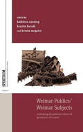Cover: Weimar Publics/Weimar Subjects - Berghahn Books