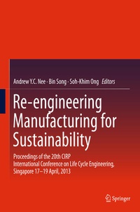 Enlarge image Cover: Re-engineering Manufacturing for Sustainability - Springer