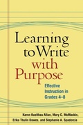 Cover: Learning to Write with Purpose - Guilford Publications