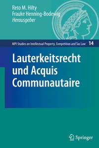 Abbildung von: Lauterkeitsrecht und Acquis Communautaire - Springer