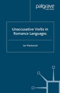 Cover: Unaccusative Verbs in Romance Languages - Palgrave Macmillan