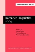Cover: Romance Linguistics 2009 - John Benjamins Publishing Co