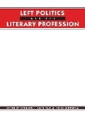 Cover: Left Politics and the Literary Profession - Columbia University Press