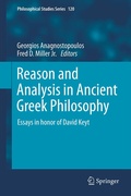 Cover: Reason and Analysis in Ancient Greek Philosophy - Springer