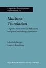 Cover: Machine Translation - John Benjamins Publishing Co